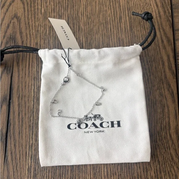 NEW COACH Signature Silver Mixed Charm Bracelet - Picture 2 of 6
